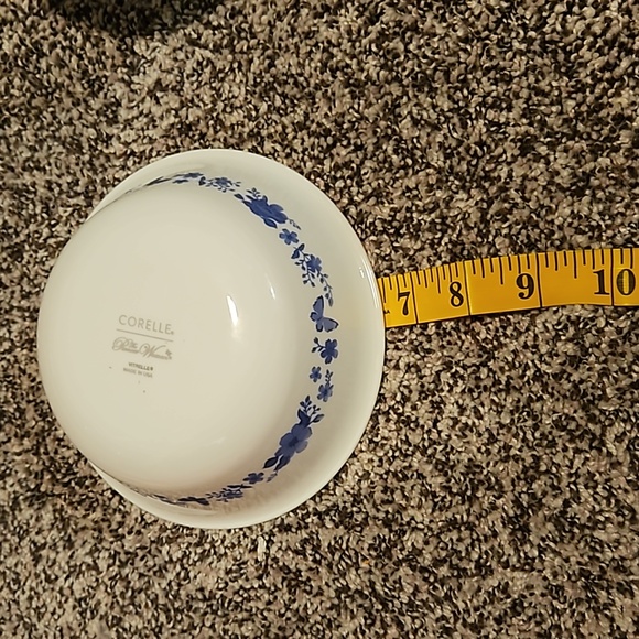 Set of 2 bowls. The pioneer women by corelle bowl, Evie, blue. Butterflies - Picture 4 of 8
